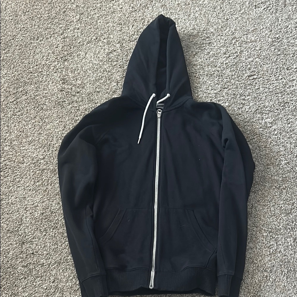 Quiksilver Black and Gray Zip Up- Hoodie